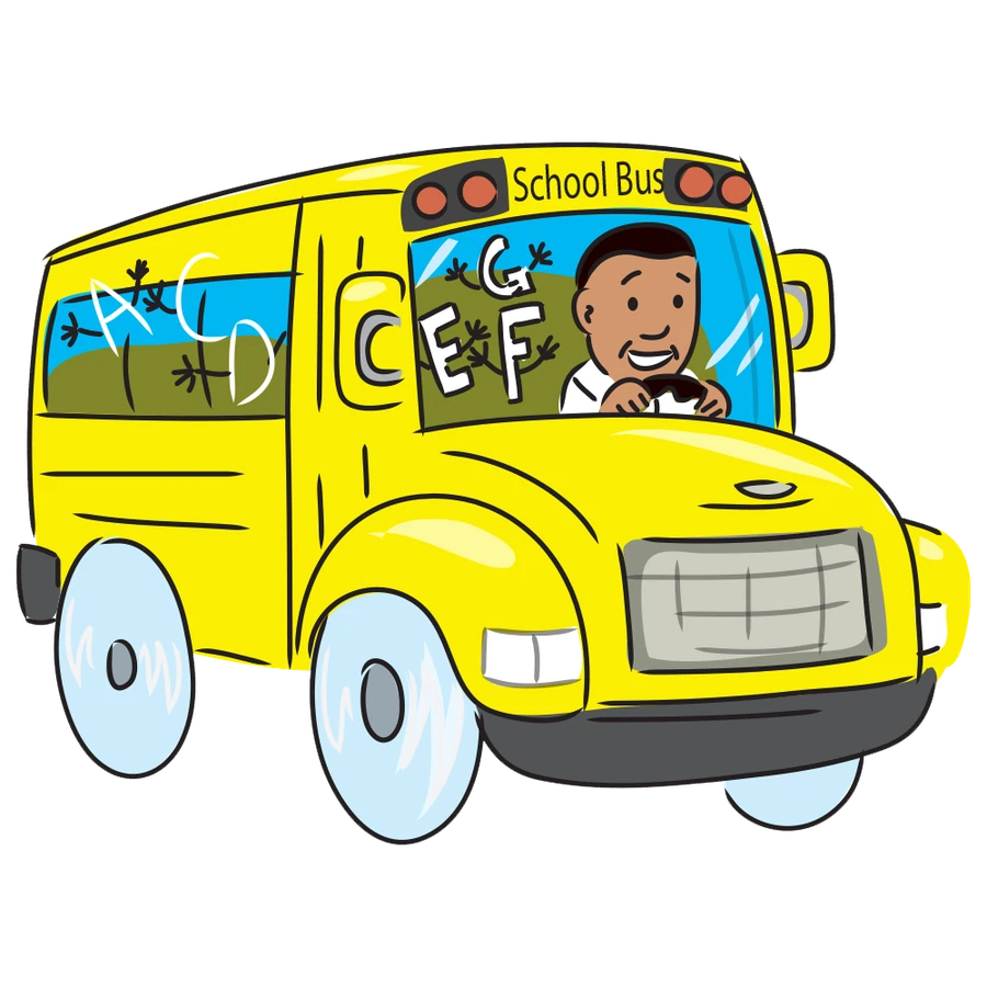 ABC Technology school bus character